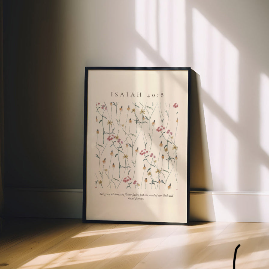 Isaías 40:8 Areia Floral (EM INGLÊS)